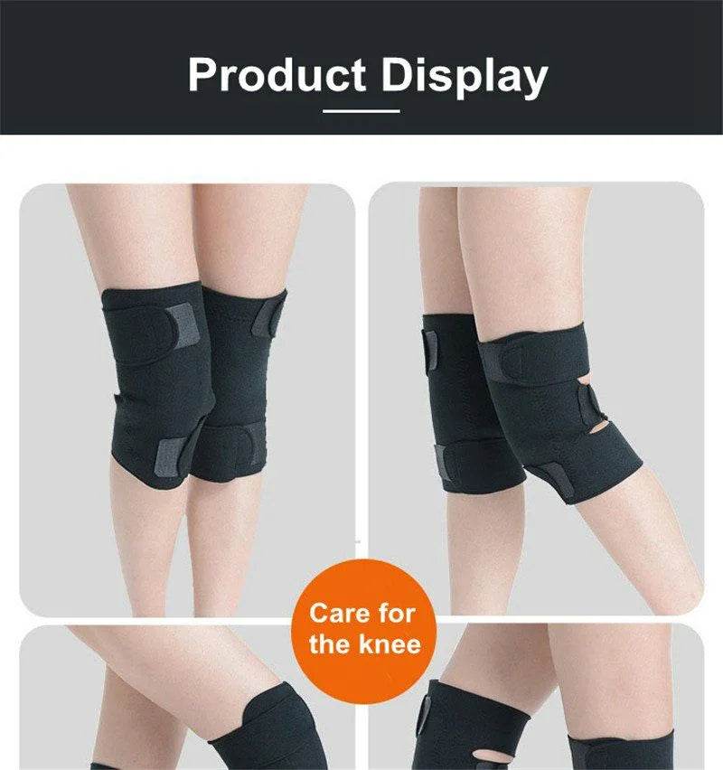 2 Pcs Health Care Magnetic Therapy Self Heating Knee Pads Professional Knee Support Protection Fitness - Al-Raheem Imports