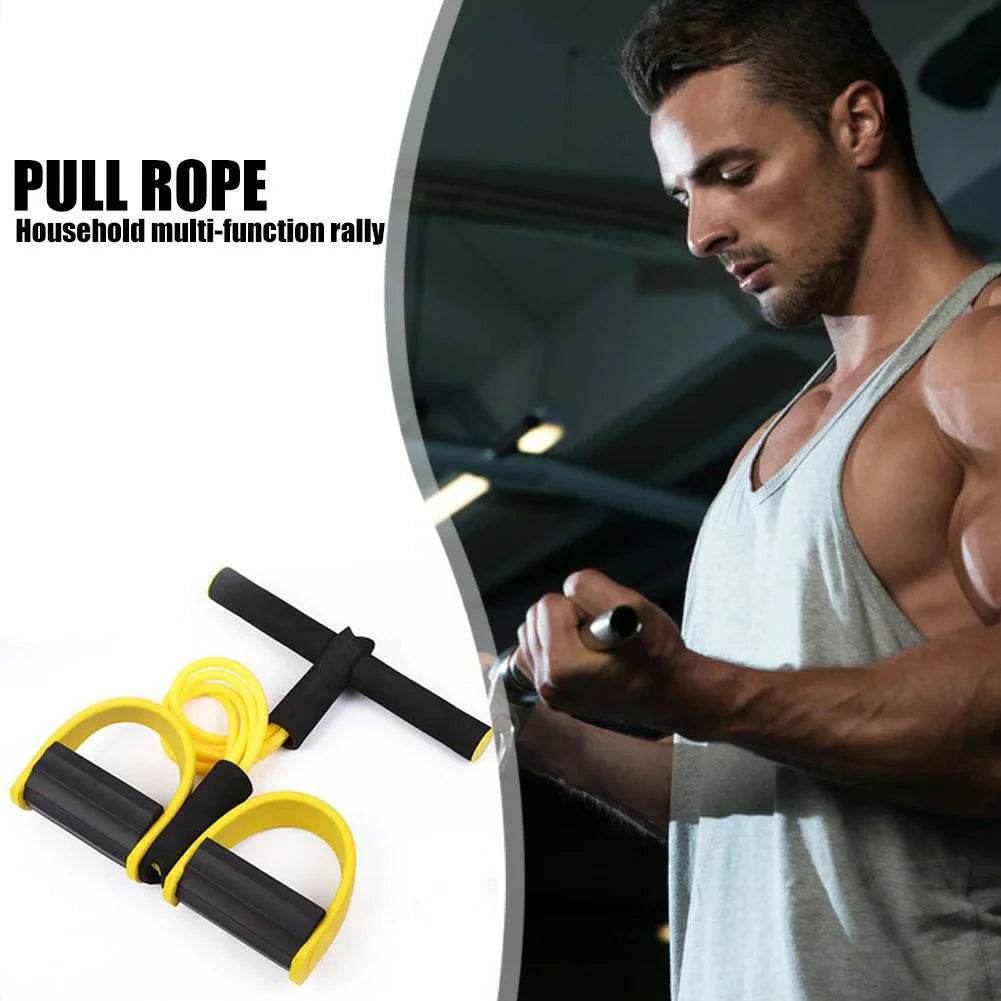 4 Tube Elastic Pull Rope Abdominal Ankle Pedal Home Gym Sport Training Fitness Equipment - Al-Raheem Imports