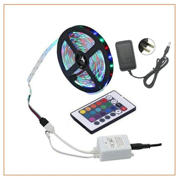 5M RGB Waterproof LED Strip Light12V Current With Remote Controller - Al-Raheem Imports