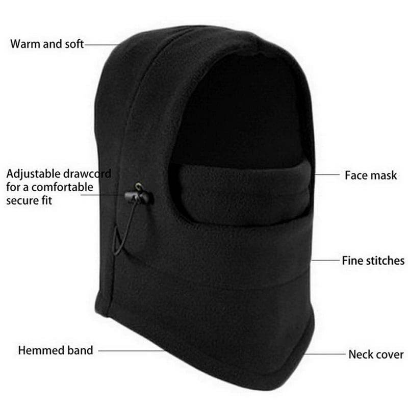 6 In 1 Unisex Winter Fleece Thermal Balaclava Ski Snood Hood Neck Warmer Hat - Al-Raheem Imports