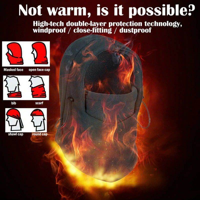 6 In 1 Unisex Winter Fleece Thermal Balaclava Ski Snood Hood Neck Warmer Hat - Al-Raheem Imports
