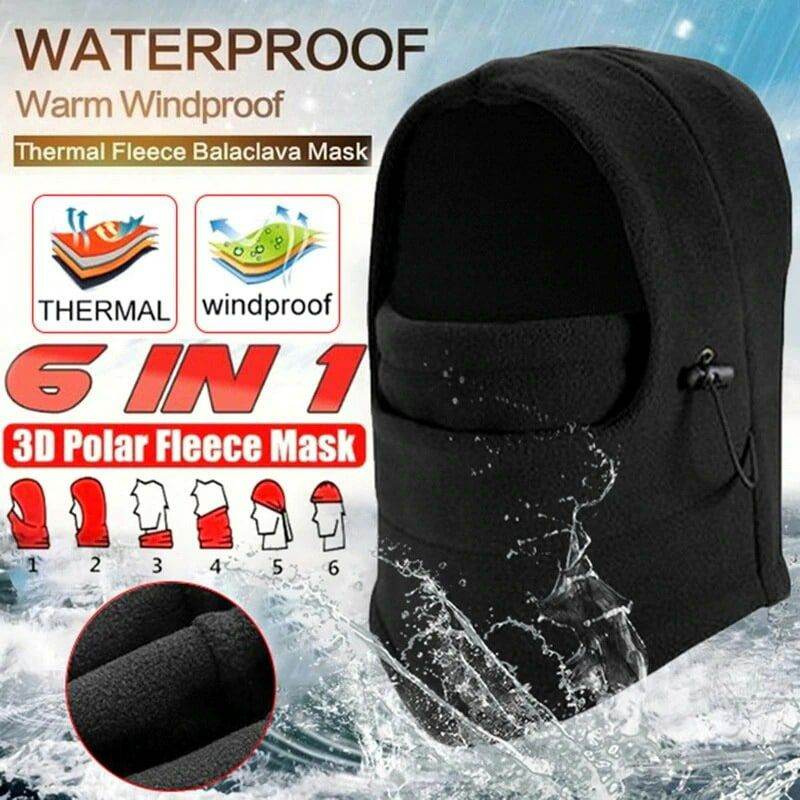 6 In 1 Unisex Winter Fleece Thermal Balaclava Ski Snood Hood Neck Warmer Hat - Al-Raheem Imports