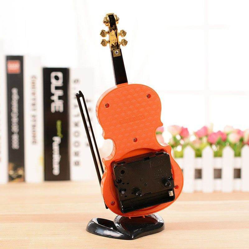 Creative Table Clock Student Violin Home Decor Fiddle Quartz Alarm Clock - Al-Raheem Imports
