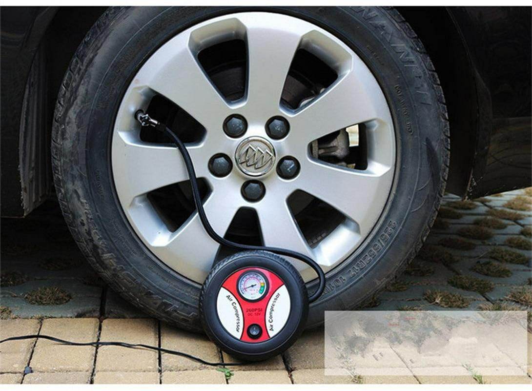 DC 12V Electric Car Tire Inflatable Air Pumps Tyre Pressure Monitor Compressor Portable For Bike Car - Al-Raheem Imports