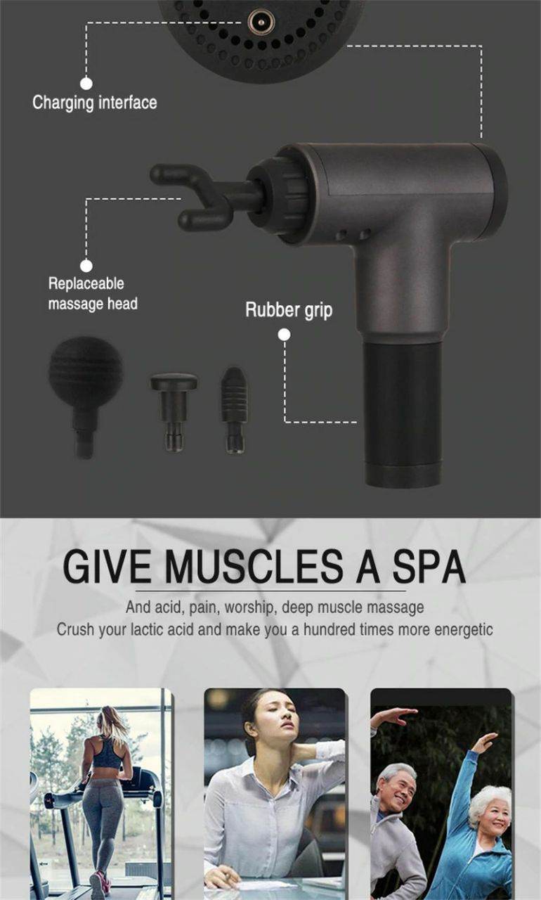 Fitness Muscle Relaxer Soreness Pain Relief With 4 Massage Heads - Al-Raheem Imports