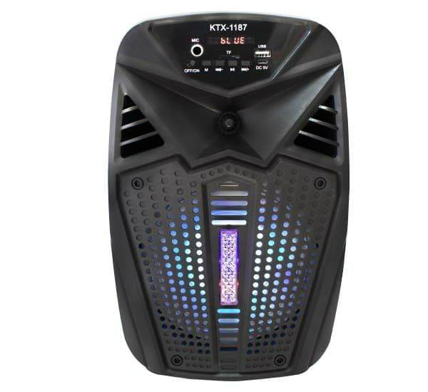 KTX-1187 6.5 Inch Karaoke Portable Bluetooth Led Speaker USB-TF-FM With Microphone - Al-Raheem Imports