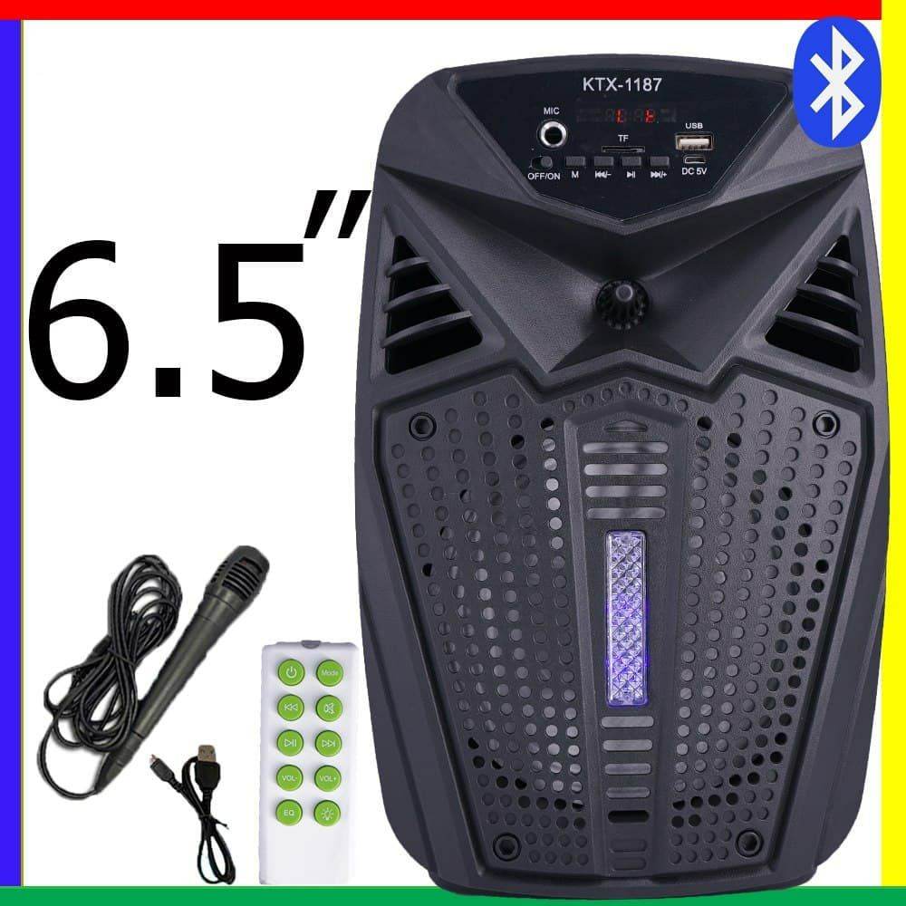 KTX-1187 6.5 Inch Karaoke Portable Bluetooth Led Speaker USB-TF-FM With Microphone - Al-Raheem Imports