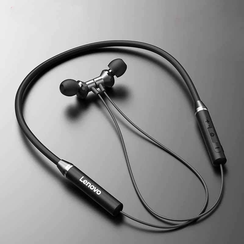 Lenovo HE05 Bluetooth 5.0 Neckband Wireless Stereo Sports Magnetic Headphones IPX5 Waterproof - Al-Raheem Imports