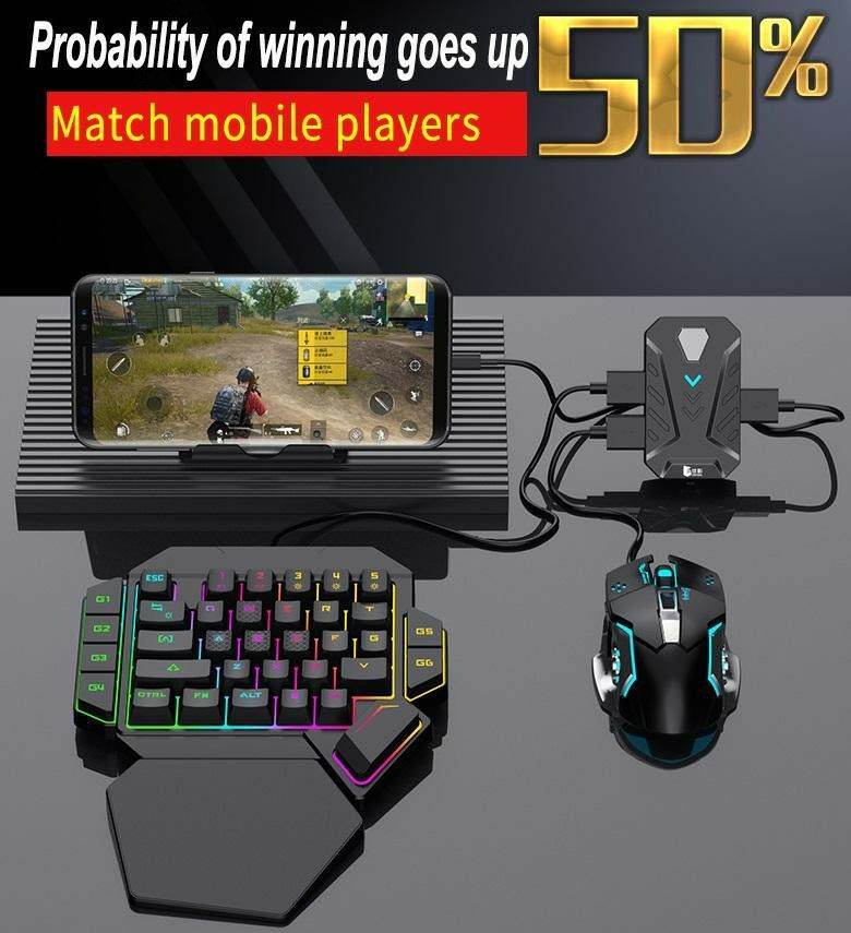 MIX Pro PUBG Controller Gaming Converter Android/IOS Mouse & Keyboard Combo Pack For FPS Mobile Games - Al-Raheem Imports