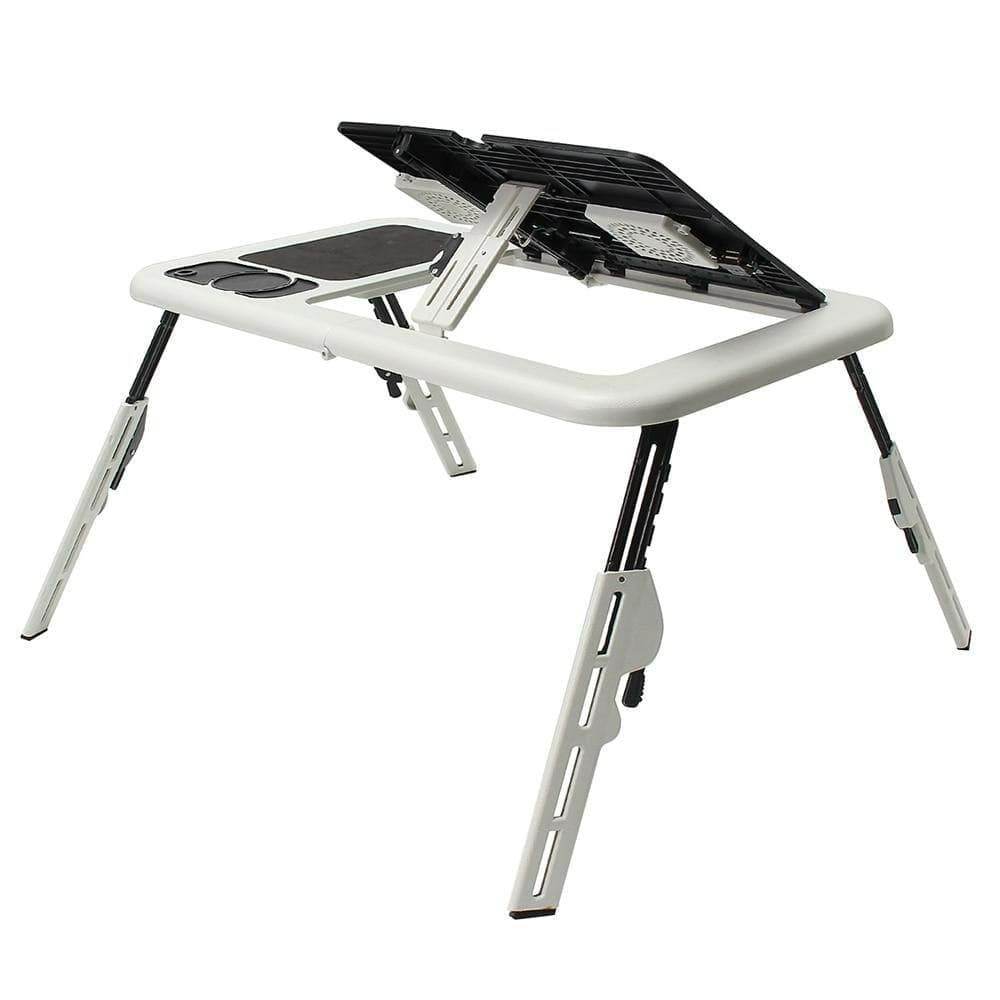 Multi-Function Folding Laptop Desk Table Laptop Stand Holder With 2 USB Cooling Fans Mouse Pad For Bed - Al-Raheem Imports