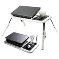 Multi-Function Folding Laptop Desk Table Laptop Stand Holder With 2 USB Cooling Fans Mouse Pad For Bed - Al-Raheem Imports
