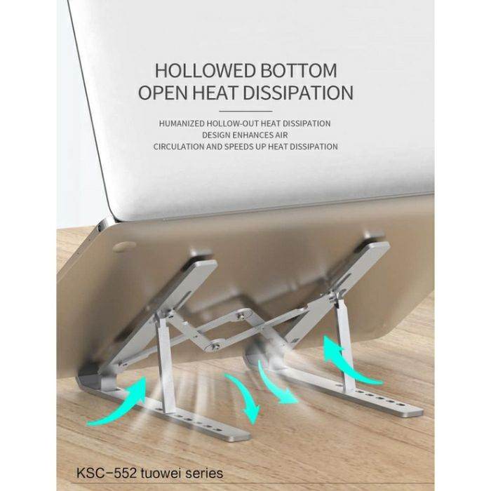 Portable Aluminium Lightweight Laptop Stand With 7 Adjustable Height Levels - Al-Raheem Imports