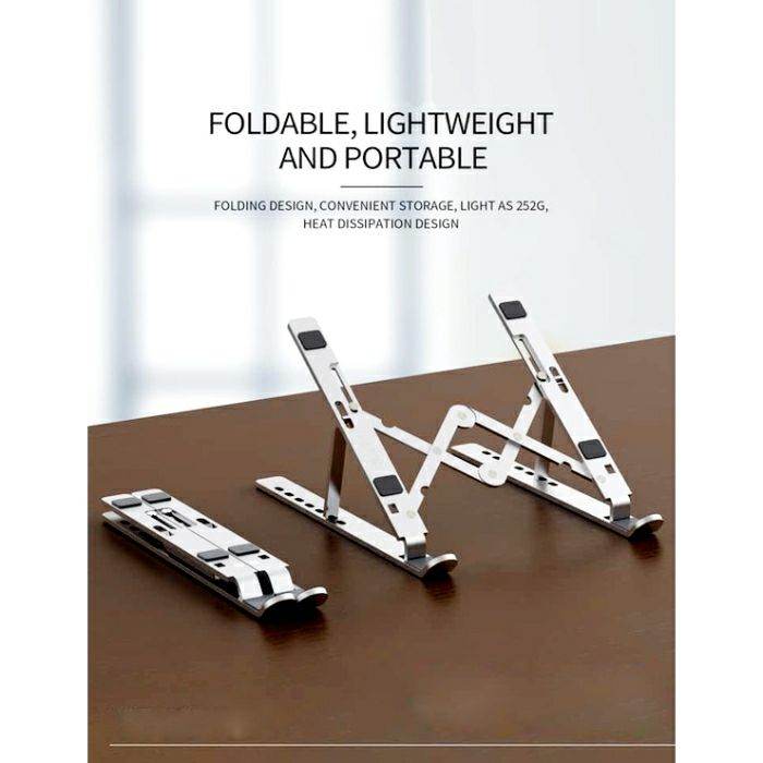 Portable Aluminium Lightweight Laptop Stand With 7 Adjustable Height Levels - Al-Raheem Imports