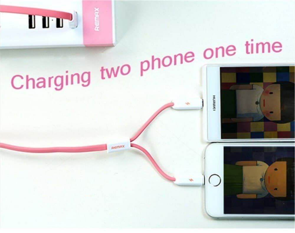 Remax At The Same Time Fast Charging 2 In 1 USB Cable Magnetic Charging High Quality - Al-Raheem Imports