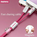 Remax At The Same Time Fast Charging 2 In 1 USB Cable Magnetic Charging High Quality - Al-Raheem Imports