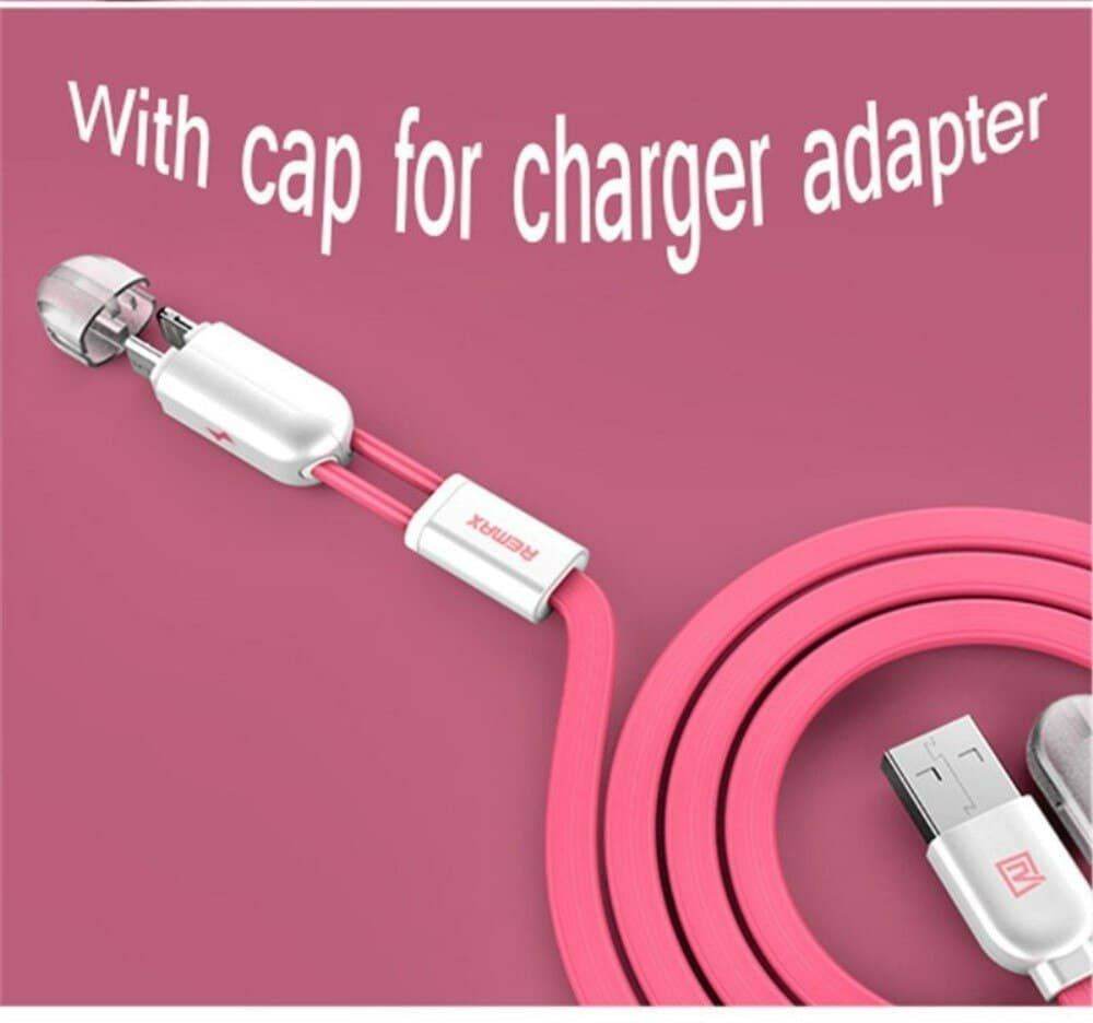 Remax At The Same Time Fast Charging 2 In 1 USB Cable Magnetic Charging High Quality - Al-Raheem Imports