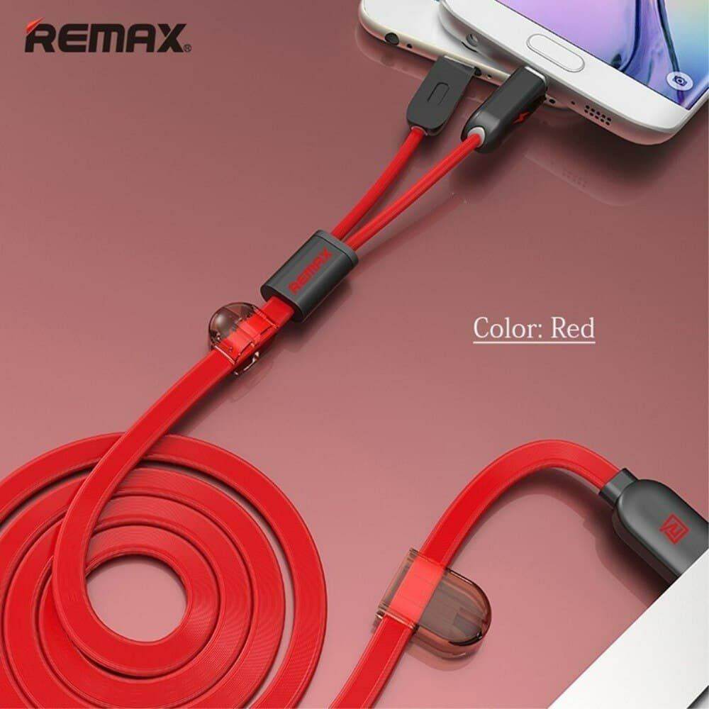 Remax At The Same Time Fast Charging 2 In 1 USB Cable Magnetic Charging High Quality - Al-Raheem Imports