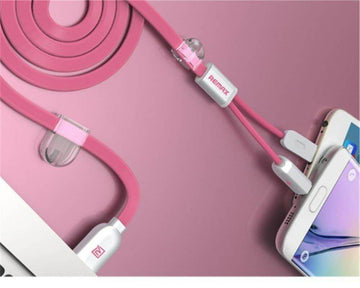 Remax At The Same Time Fast Charging 2 In 1 USB Cable Magnetic Charging High Quality - Al-Raheem Imports