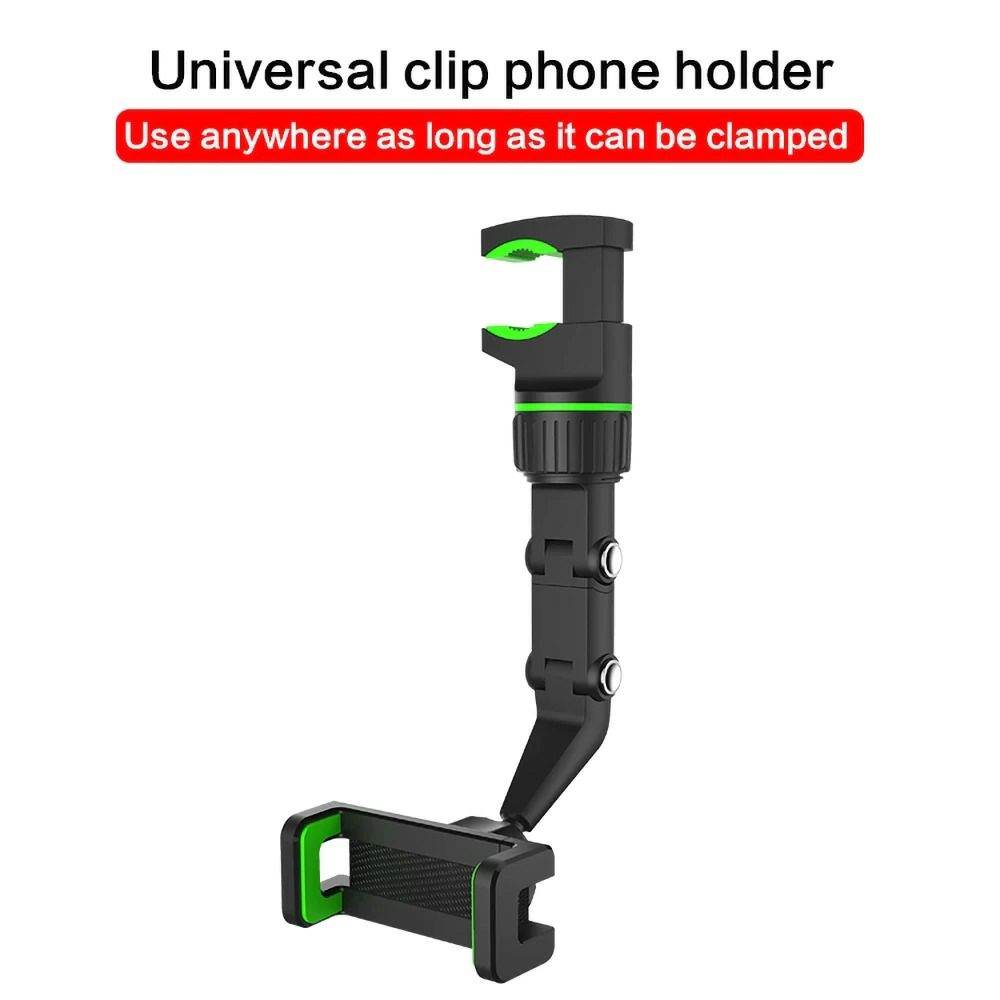 Universal Car Mobile Support 360° Car Rearview Mirror Mount Phone Holder Clip - Al-Raheem Imports