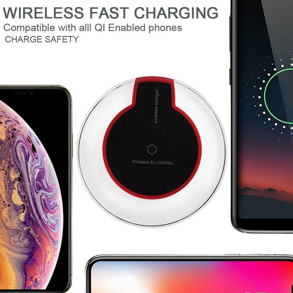 Universal Qi Charging Pad Mobile Phone Adapter Dock Station Wireless Charger - Al-Raheem Imports