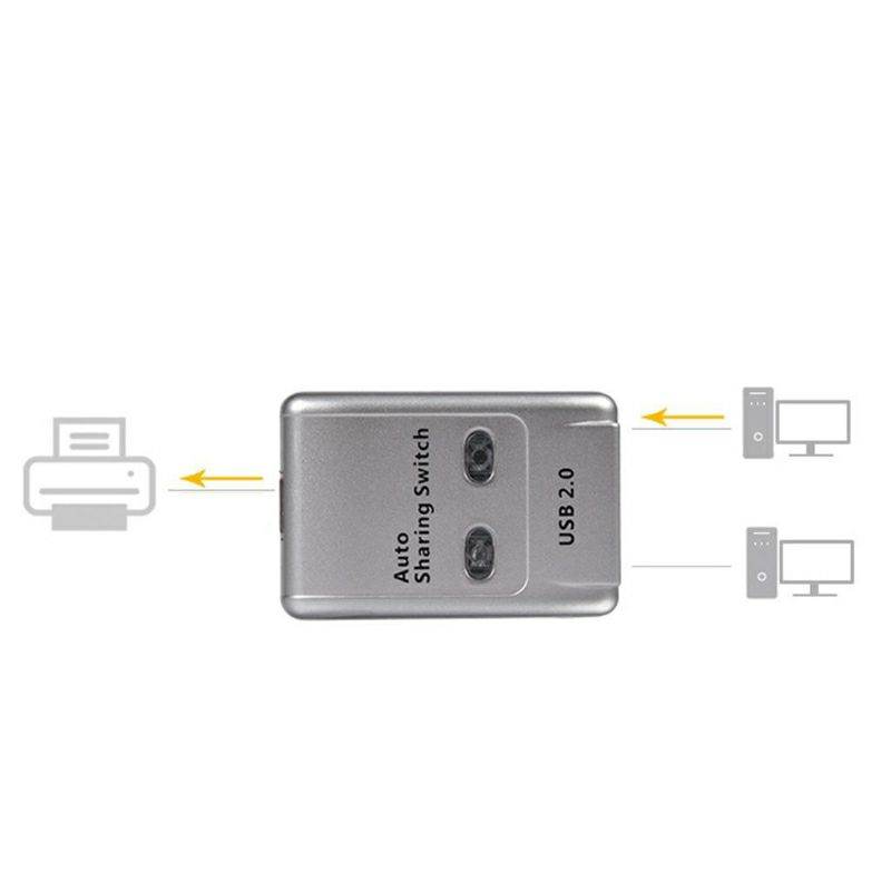 USB 2.0 Mini-Auto Sharing Hub With Two Ports For Computer PC Printer - Al-Raheem Imports