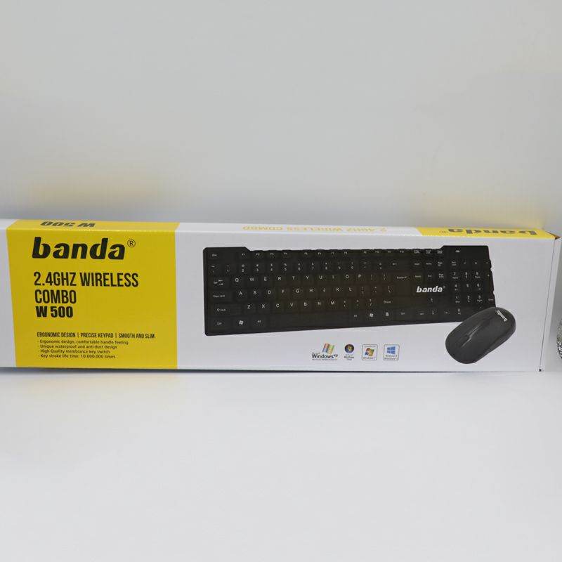 W500 Banda 2.4 GHz Wireless Combo Keyboard Mouse - Al-Raheem Imports