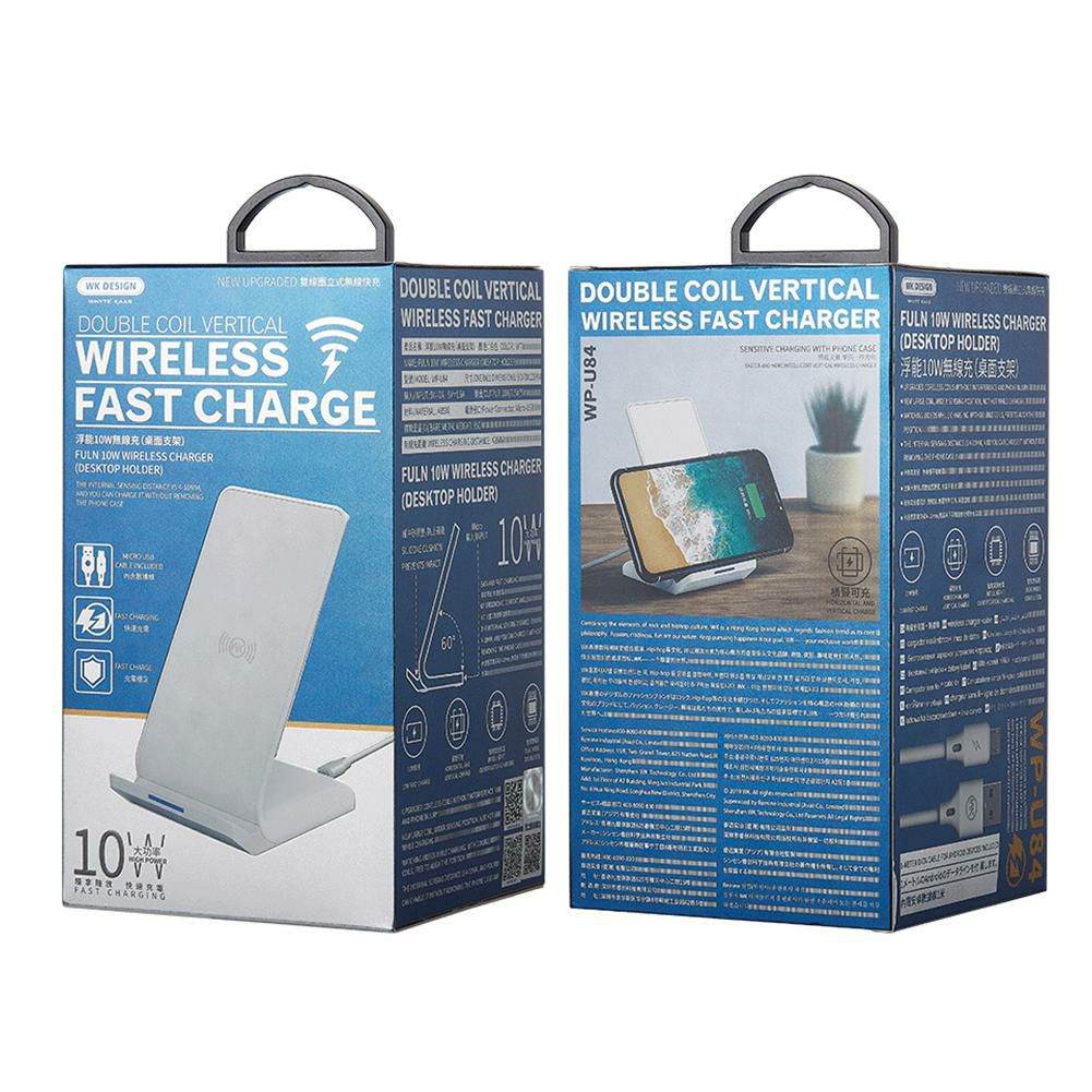 WK WP-U84 10W Mobile Phone Vertical Wireless Fast Charger Desktop Holder Wireless - Al-Raheem Imports
