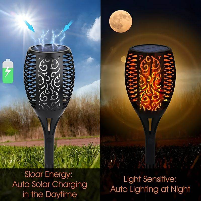 XF-6017 Solar Flame LED Light Lamp Enhance Your Outdoors With Stunning Decoration - Al-Raheem Imports