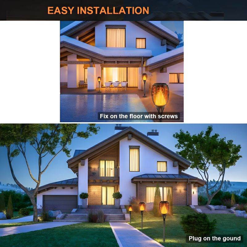 XF-6017 Solar Flame LED Light Lamp Enhance Your Outdoors With Stunning Decoration - Al-Raheem Imports