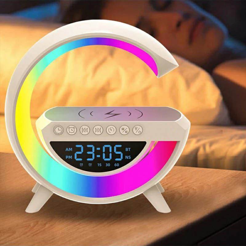 BT-3401 LED Display Wireless Phone Charger Bluetooth Speaker With Seven Color Selections, Alarm Clock, FM Radio - Al-Raheem Imports