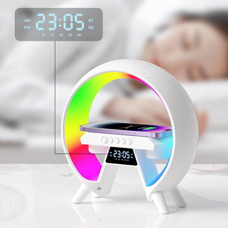 BT-3401 LED Display Wireless Phone Charger Bluetooth Speaker With Seven Color Selections, Alarm Clock, FM Radio - Al-Raheem Imports