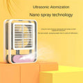 Rechargeable Transparent Fan with 3-Speed Wind, Night Light, Nano Spray Tech, Adjustable Grid - Al-Raheem Imports