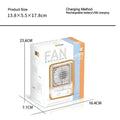 Rechargeable Transparent Fan with 3-Speed Wind, Night Light, Nano Spray Tech, Adjustable Grid - Al-Raheem Imports