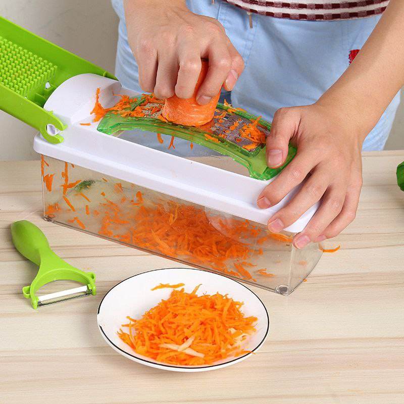 12pcs Set Nicer Dicer Plus Multi-Function Kitchen Tool Vegetables Fruits Dicer Food Slicer Cutter - Al-Raheem Imports