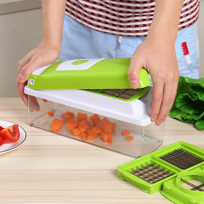 12pcs Set Nicer Dicer Plus Multi-Function Kitchen Tool Vegetables Fruits Dicer Food Slicer Cutter - Al-Raheem Imports