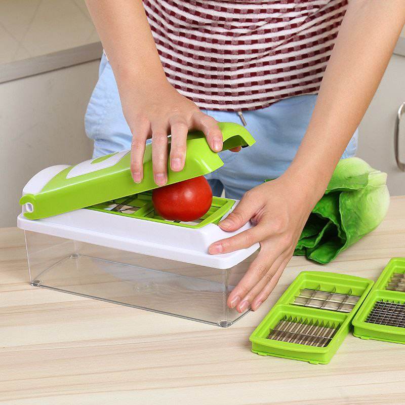 12pcs Set Nicer Dicer Plus Multi-Function Kitchen Tool Vegetables Fruits Dicer Food Slicer Cutter - Al-Raheem Imports