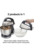 Bear 2 in 1 Classic Stand & Hand Mixer: 5-Speed QuickBurst with Bowl Rest - Versatile Kitchen Essential - Al-Raheem Imports