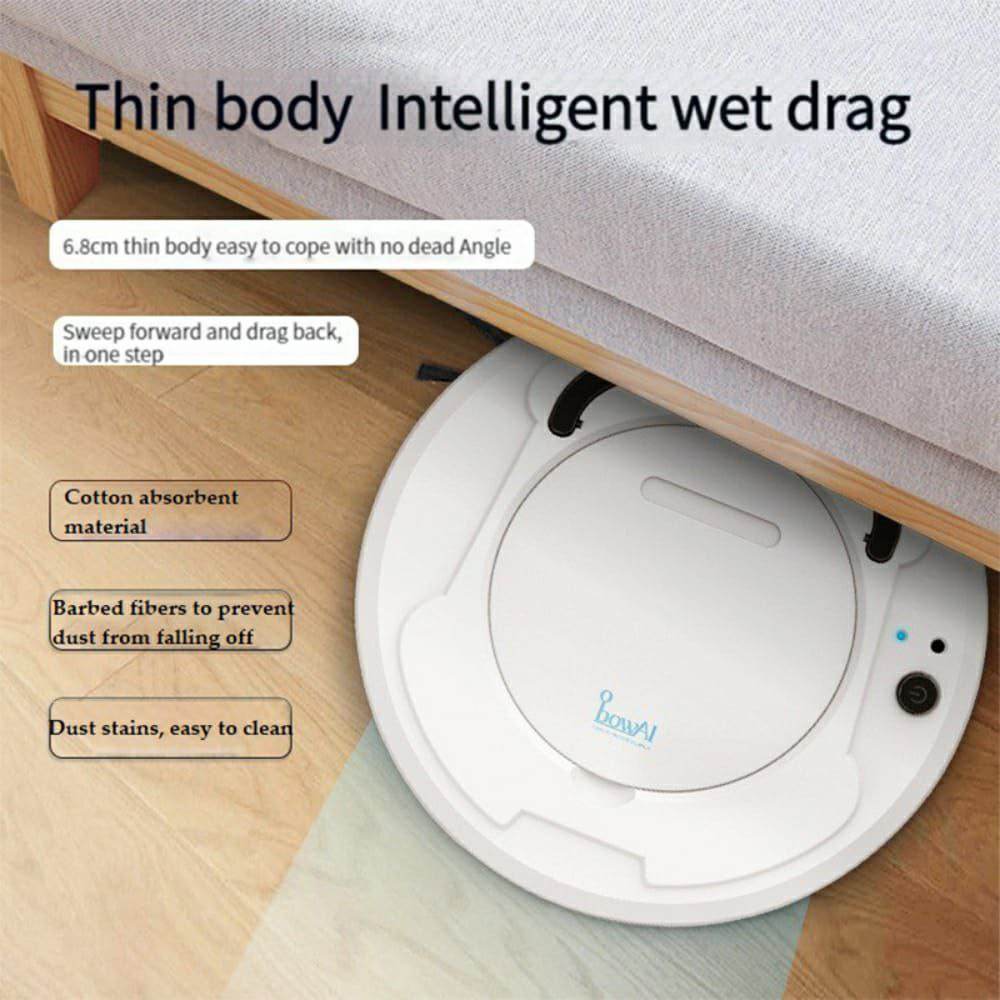 3 In 1 Automatic Intelligent Anti Collision Rechargeable Robotic Vacuum Cleaner With Strong Suction - Al-Raheem Imports