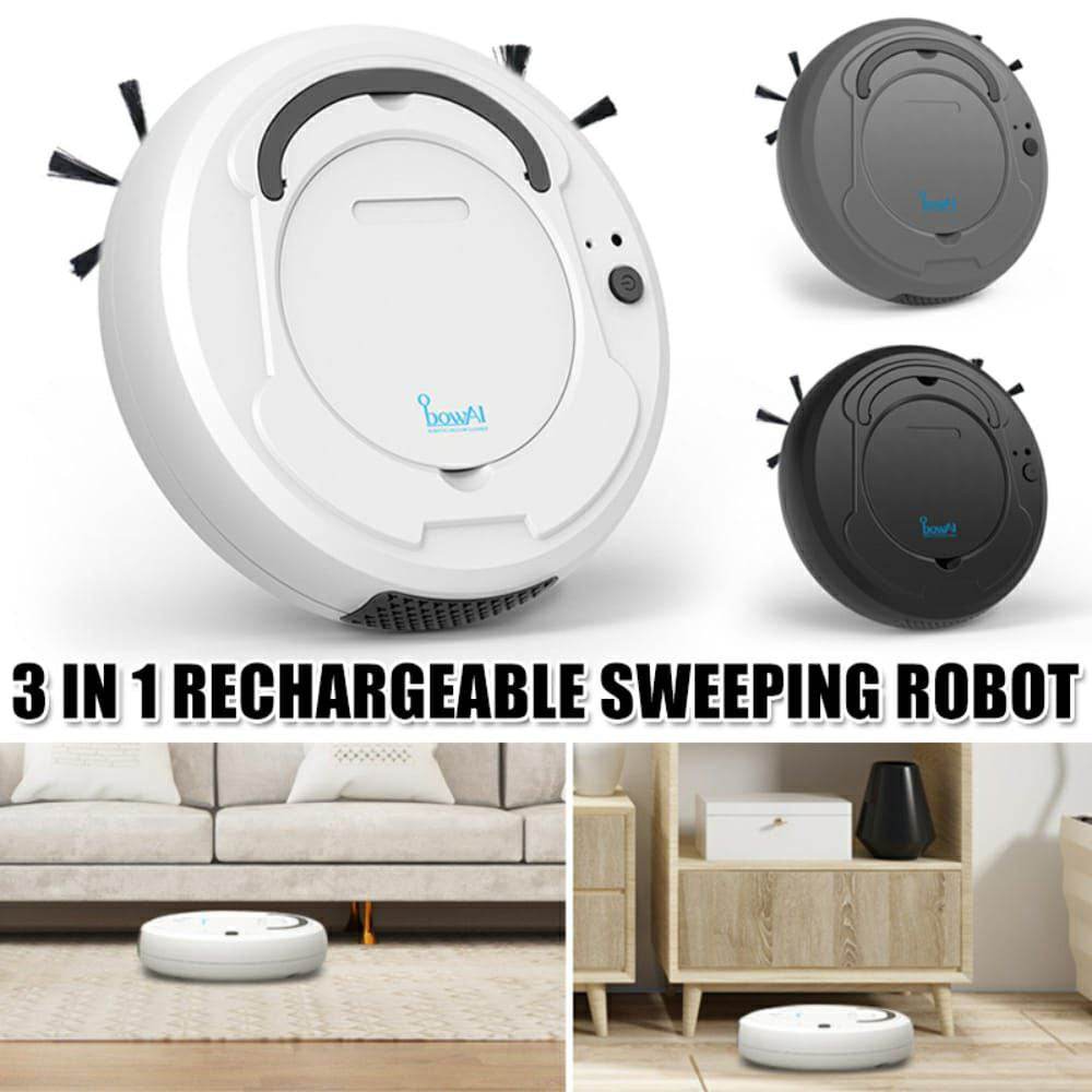 3 In 1 Automatic Intelligent Anti Collision Rechargeable Robotic Vacuum Cleaner With Strong Suction - Al-Raheem Imports