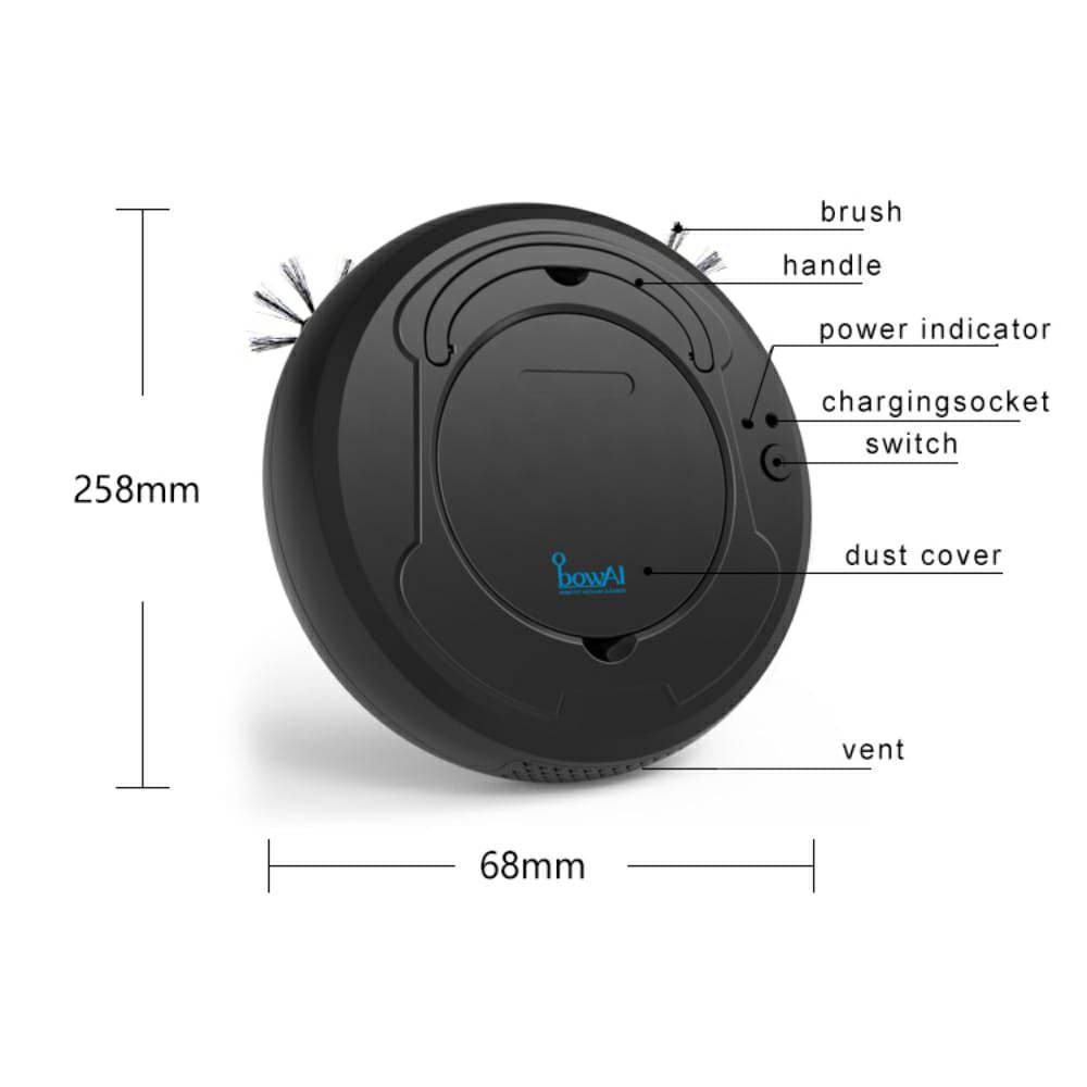 3 In 1 Automatic Intelligent Anti Collision Rechargeable Robotic Vacuum Cleaner With Strong Suction - Al-Raheem Imports