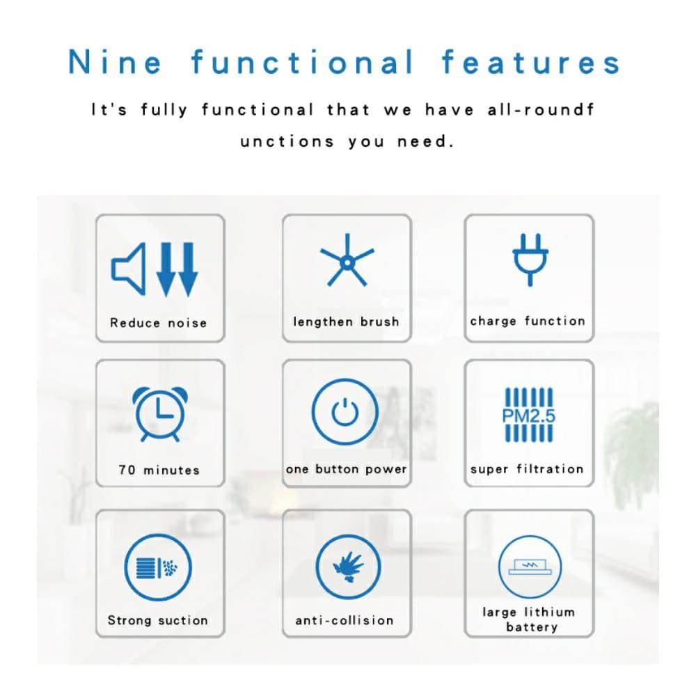 3 In 1 Automatic Intelligent Anti Collision Rechargeable Robotic Vacuum Cleaner With Strong Suction - Al-Raheem Imports