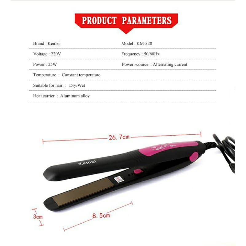 KM-328 Kemei Flat Iron Professional Hair Straightener - Al-Raheem Imports