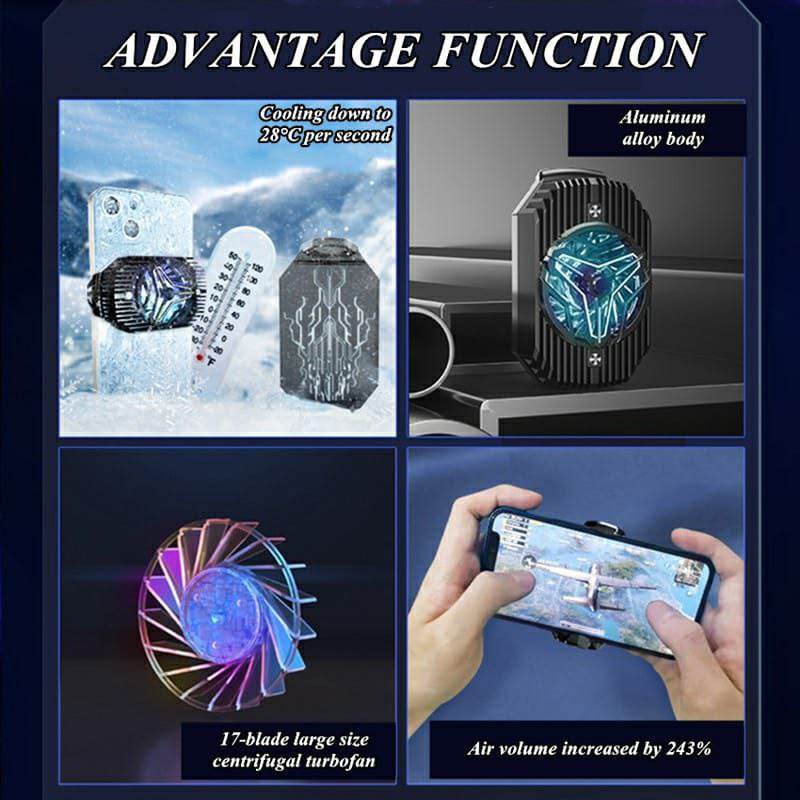 Mobile Cooler GT16 Turbo Cooling Alloy Material Silent Cooling Pure Metal Semiconductor - Al-Raheem Imports