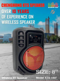 KTS-1507 8 Inch Karaoke Microphone Speaker Party Wireless Portable Speaker - Al-Raheem Imports