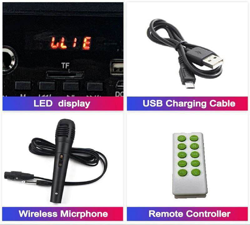 KTS-1507 8 Inch Karaoke Microphone Speaker Party Wireless Portable Speaker - Al-Raheem Imports