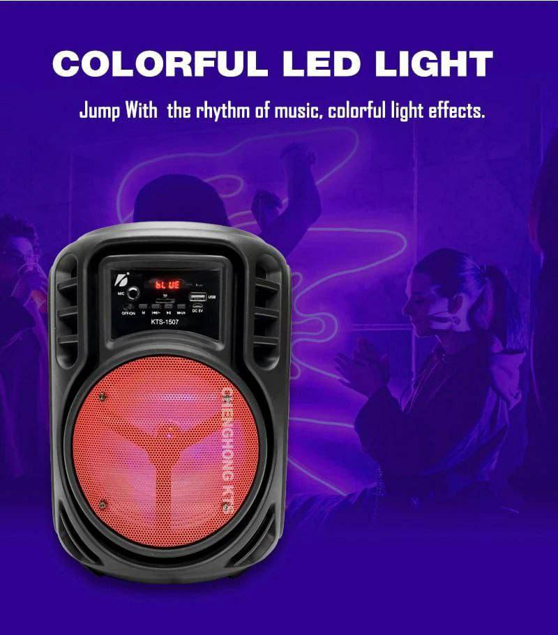 KTS-1507 8 Inch Karaoke Microphone Speaker Party Wireless Portable Speaker - Al-Raheem Imports
