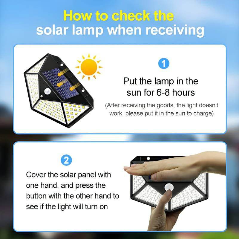 100 LEDs Rechargeable Motion Sensor Solar Interaction Waterproof - Al-Raheem Imports