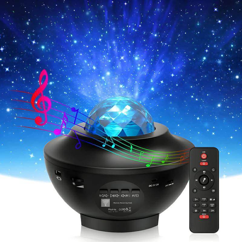 Compact Multi-Functional LED Galaxy Projector Light With Built-In Bluetooth Speaker - Portable Mini Design - Al-Raheem Imports