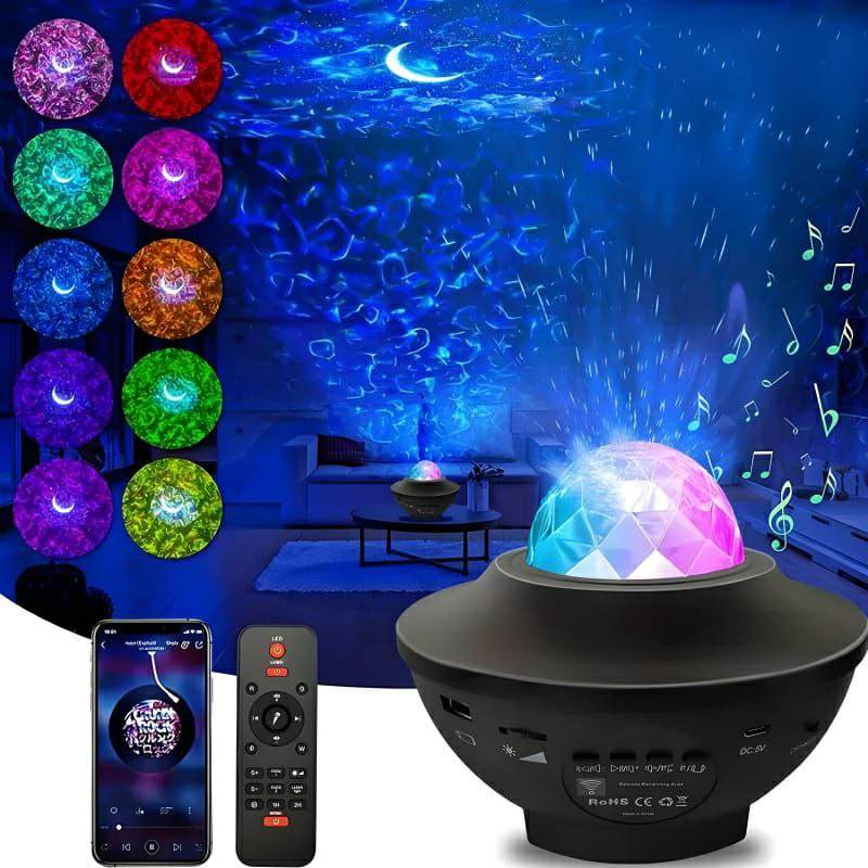 Compact Multi-Functional LED Galaxy Projector Light With Built-In Bluetooth Speaker - Portable Mini Design - Al-Raheem Imports