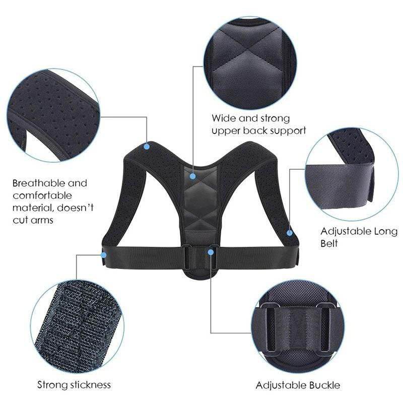 Posture Corrector Adjustable Back Shoulder Support Correction Belt - Al-Raheem Imports